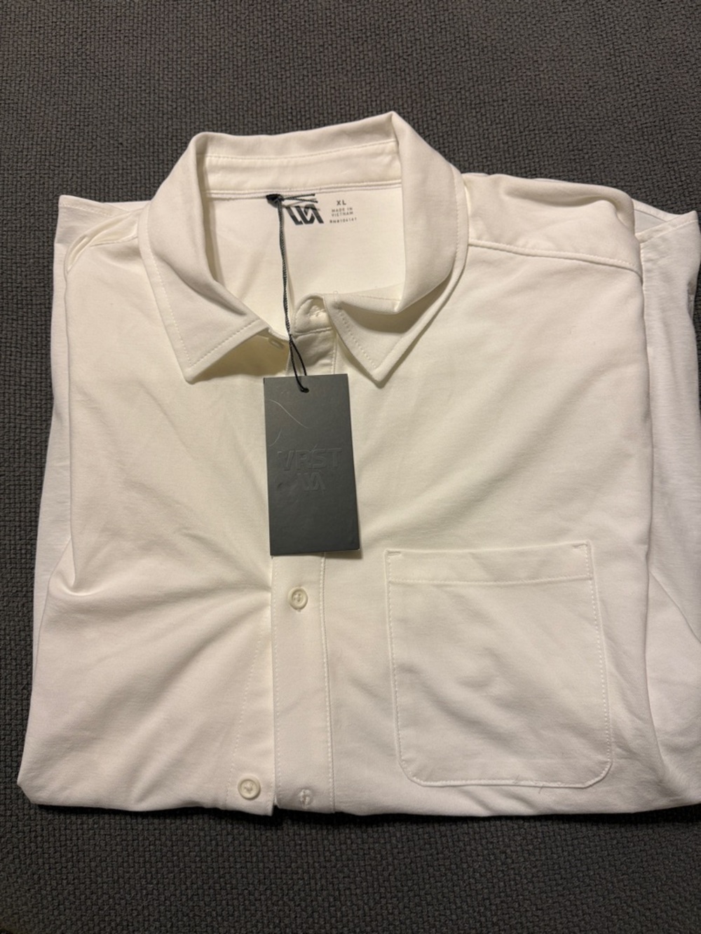 VRST Men's Refined Knit Short Sleeve Button Up - NWT - Size XL